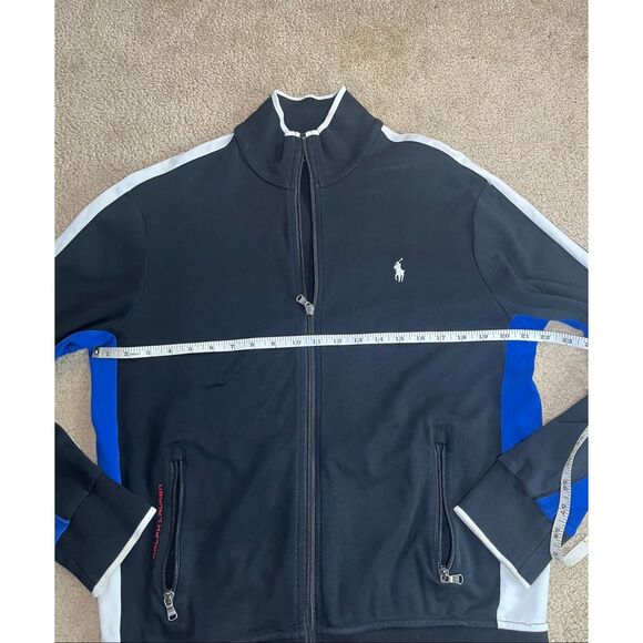 Polo Ralph Lauren Full Zip Track Jacket Black Blue White Men’s Size M - Picture 2 of 6